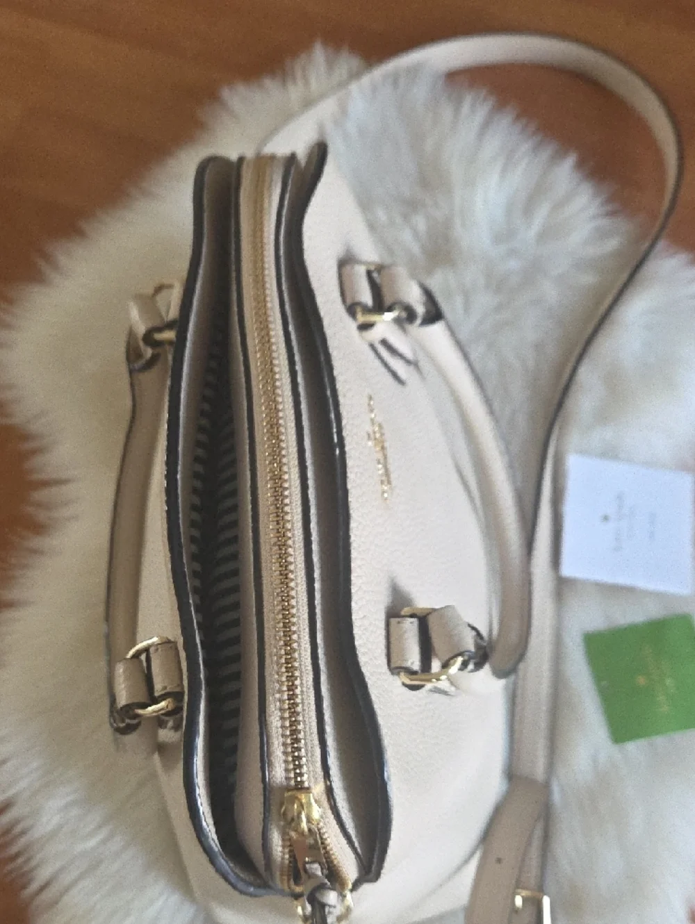 Kate Spade Pebbled Leather Jackson Street Satchel in Porcelain Medium